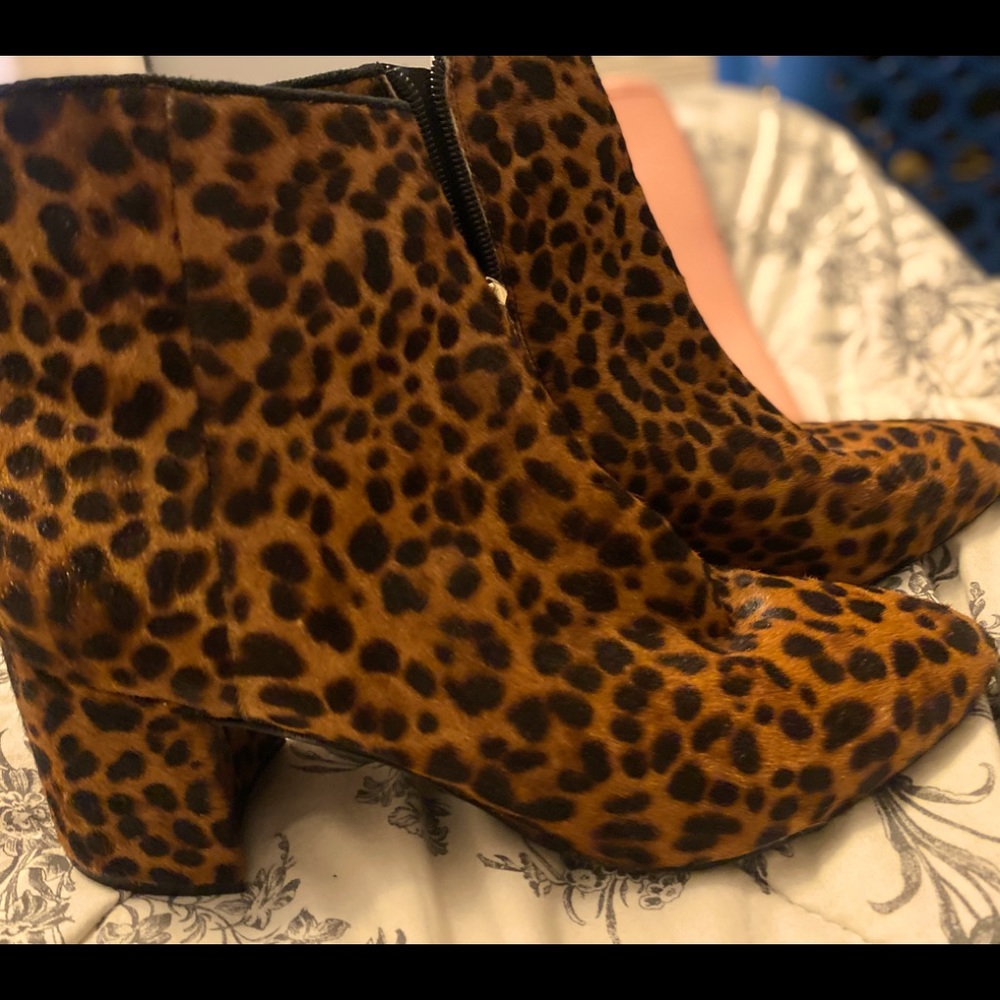 Marc Fisher leopard calf hair bootie